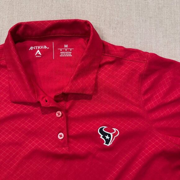 Women’s Houston Texans Polo Shirt Red Short Sleeve NFL Antigua Apparel Size M - Picture 5 of 8